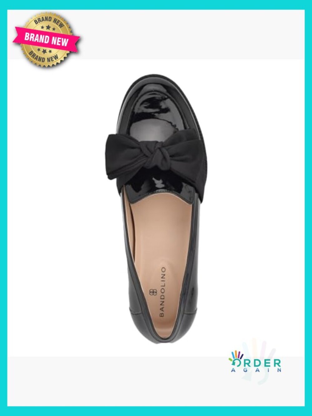 Women's Loafers Bow Accent Patent Shine Low Block Heel Slip-On Shoes Classic - Picture 2 of 7